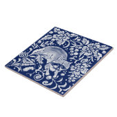 Kobalt Navy Blue Woodland Animal Raccoon Fruit Tegeltje (Zijkant)