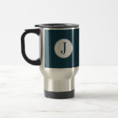 Kobalt Pinstripe Single Monogram Mok (Links)