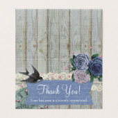 kobalt Shabby - Hartelijk dank voor uw kaart (Buitenkant ongevouwen)