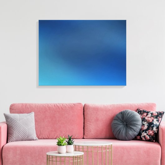 Kobalt Turquoise Blue & Grey Abstract Canvas afdru (Insitu (Woonkamer))