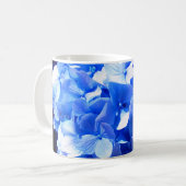 Kobaltblauw bloemensierlijke blauwe hortensia's koffiemok (Voorkant links)
