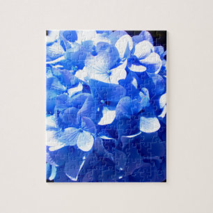 Kobaltblauw bloemensierlijke blauwe hortensia's legpuzzel