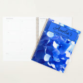 Kobaltblauw bloemensierlijke blauwe hortensia's planner (Display)