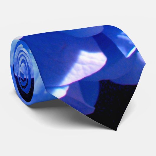 Kobaltblauw bloemensierlijke blauwe hortensia's stropdas (Opgerold)