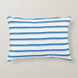 Kobaltblauw Moderne nautische strepen Accent Kussen