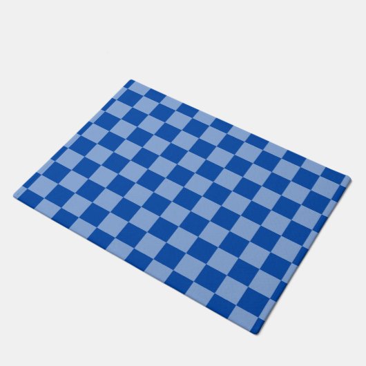 Kobaltblauw Schaakbord Deurmat (Schuin)