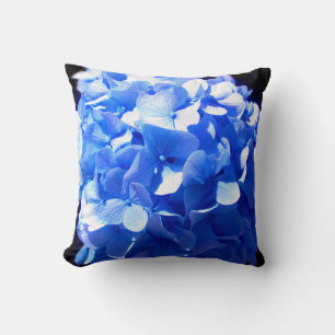 Kobaltblauwe bloem elegante blauwe hortensia kussen