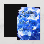 Kobaltblauwe bloemige elegante blauwe hortensia's save the date (Voorkant / Achterkant)