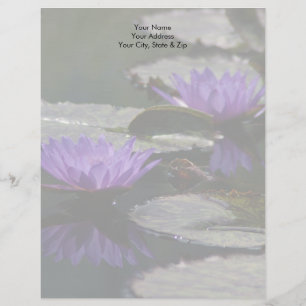 Kobaltblauwe Lotus Waterlelie Bloemen Briefhoofd