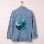 Kobaltblauwe stromingen: een Abstract perspectief Denim Jacket (Hangar)
