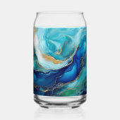 Kobaltgetijden: een Abstracte verkenning Blikvorm Glas (Achterkant)