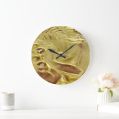 Kobaltmoondesign, kunst, klok, gouden dame, glas, grote klok (Huis)