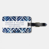 KobaltWaterverf Tegels IV Bagagelabel (Achterkant horizontaal)