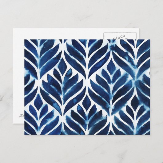 KobaltWaterverf Tegels IV Briefkaart (Voorkant / Achterkant)