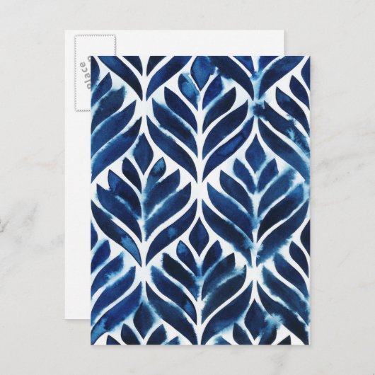 KobaltWaterverf Tegels IV Briefkaart (Voorkant / Achterkant)