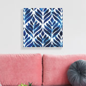 KobaltWaterverf Tegels IV Canvas Afdruk (Insitu (Woonkamer))