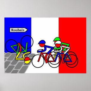 Kobbelstenen bij Roubaix - Ronde van Frankrijk Poster