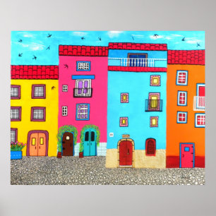 Kobblestone Streets van Sardinië Poster