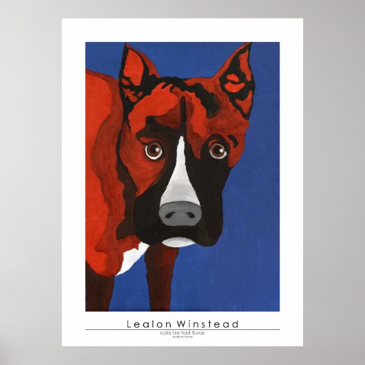 Kobe the Red Boxer Poster (Voorkant)