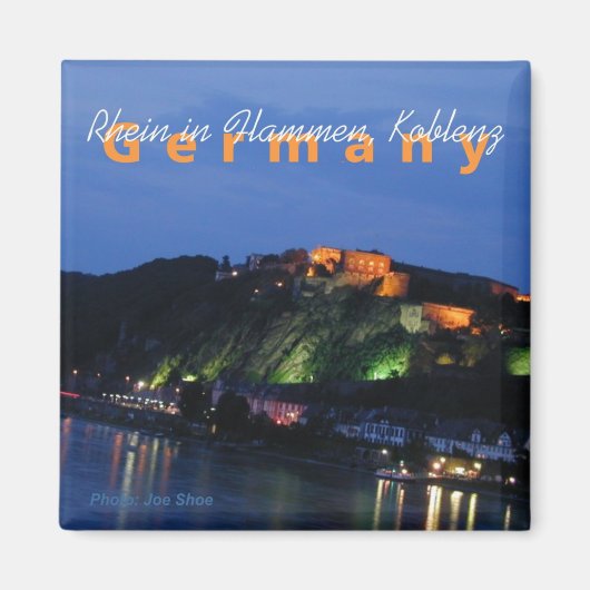 Koblenz Allemagne Souvenir de nuit Frigo Magnet (Devant)