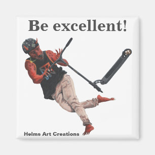 Kobold Kick Scooter Fantasy Art Button Magnet Magneet