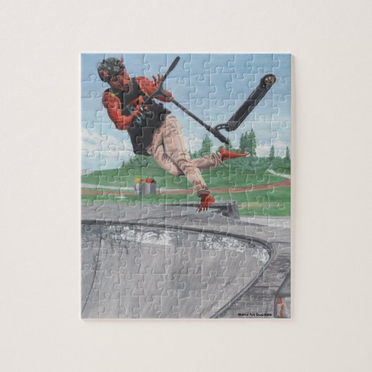 Kobold Kick Scooter Trick Fantasy Art Small Puzzle Legpuzzel (Verticaal)