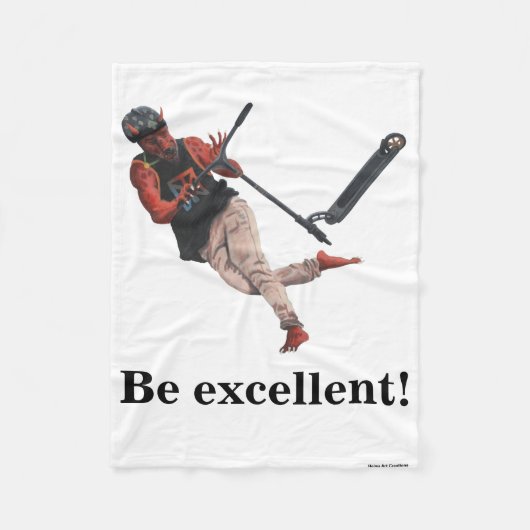 Kobold Scooter Tricks Fantasy Art Fleece Deken (Voorkant)