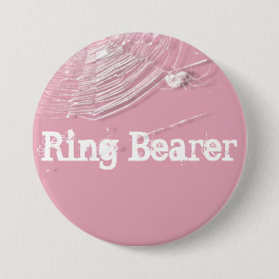 Kobwebben en witte spieren Ringdrager Ronde Button 7,6 Cm