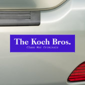 Koch Bros. Klasse War blue Bumpersticker (Op auto)