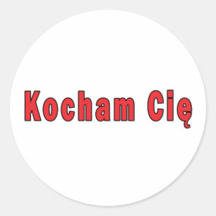 Kocham Cie - Ik hou van je Ronde Sticker