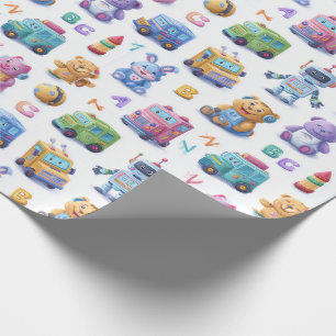 Kodering Mascottes Cute Robots Leren ABC Cadeaupapier