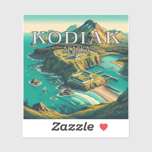Kodiak Alaska 3 inch Vinyl Sticker (Vel)