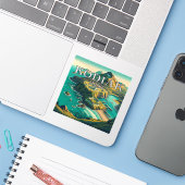 Kodiak Alaska 3 inch Vinyl Sticker (Laptop met iPhone)