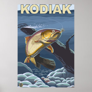 Kodiak, AlaskaCutkeel, dwarsdoorsnede Poster