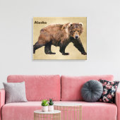 Kodiak-Beer Canvas Afdruk (Insitu (Woonkamer))