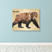 Kodiak-Beer Canvas Afdruk (Insitu (Houten vloer))