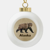 Kodiak-Beer Keramische Bal Ornament (Voorkant)