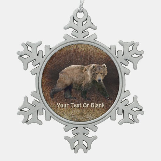 Kodiak-Beer Tin Sneeuwvlok Ornament (Voorkant)