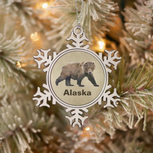 Kodiak-Beer Tin Sneeuwvlok Ornament (Boom)