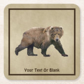 Kodiak-Beer Vierkante Kartonnen Onderzetter (Voorkant)