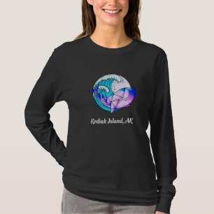 Kodiak Island Ak Japanse schilder Geometric Orca K T-shirt