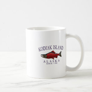 Kodiak Island Alaska Zalm Sinds 1784 Gebogen Prum Koffiemok