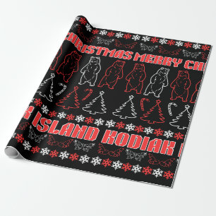 Kodiak Island Ugly Christmas Sweater Wrapping Pape Cadeaupapier