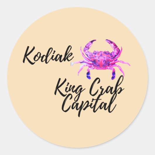 Kodiak Krabbenhoofdstad Ronde Sticker (Voorkant)