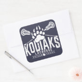 Kodiak Lacrosse - vierkante blauwe Sticker (Envelop)