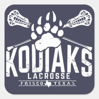Kodiak Lacrosse - vierkante blauwe Sticker