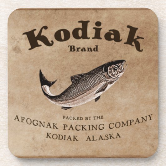  Kodiak Salmon Label Drankjes Onderzetter (Voorkant)