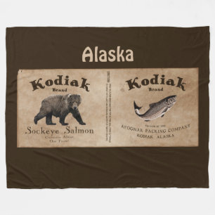  Kodiak Salmon Label Fleece Deken