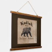  Kodiak Salmon Label Hanging Tapestry Hangend Wandkleed (Gebogen)