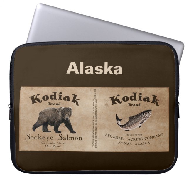  Kodiak Salmon Label Laptop Sleeve (Voorkant)